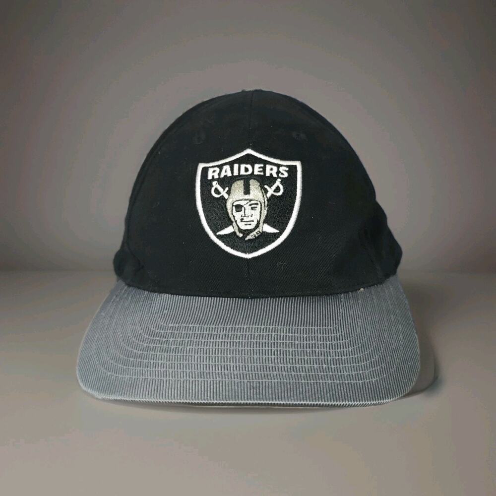 Vintage Oakland Raiders Hat Logo Athletic Black Grey Las Vegas LA Cap 90s 80s